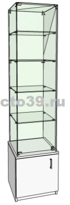 витрина стеклянная с верхней прозрачной крышкой вс-34505