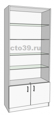 витрина стеклянная со стеклянными полками вс-558904