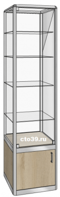 витрина стеклянная одинарная в алюминиевом профиле ва-14504